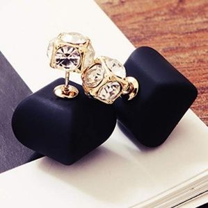 Chocolate beans shape Double Sided Stud Earrings 